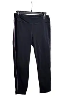 FILA Leggings Womens‎ Size 28 Black Side Stripe Athletic Stirrup Sporty Retro