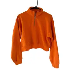 Aritzia TNA Orange Quarter-Zip sweater