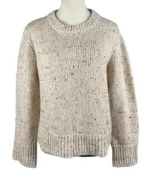 Rails Delia Cream Confetti Knit Sweater Crew Neck Wool Blend Womens Medium