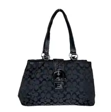 Coach  Black Signature Soho Shoulder Bag F18750