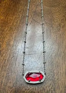 Kendra Scott ✨  Elisa Red Silver Necklace