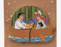Disney The Little Mermaid Ariel & Eric Boat Scene Enamel Pin Set