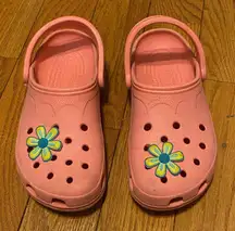 Women's Crocs Classic Clog Pink w/ Flower Jibbitz Size Small‎ 6-7