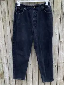 Vintage 90s 1990s LL Bean black tapered straight leg mom jeans 14 100% cotton