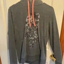 The North Face Gray Sweater with Pink Accents