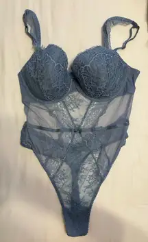 Victoria’s Secret Lace Blue Bodysuit