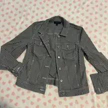 gingham jean jacket size small