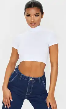 White Cropped Turtleneck