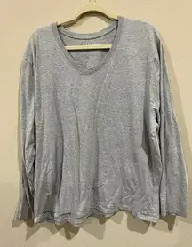 JMS Just My Size‎ Womens Shirt Gray Size 26W/28W Long Sleeve V Neck