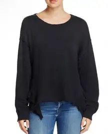 Current/Elliott  The Slouchy Distressed Ruffled Sweatshirt