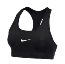 Nike Black Medium Support Non Padded Swoosh 2.0 Sports Bra Size Medium