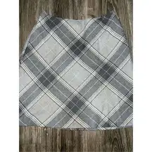 90’s Vintage grey wool plaid skirt B.Moss Clothing Company