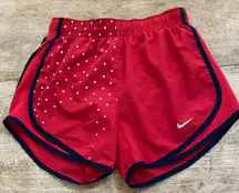 Nike‎ Dri Fit Tempo Women’s Sz XS Red/Navy Star Print Running Shorts