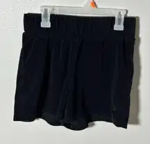 Juicy Couture Women Velour Black Velvet Shorts Elastic Waist size XS