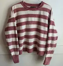Pink and White Striped Sweater