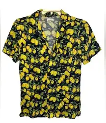 Rare! Weworewhat Lemons All Over Button Down Viscose Shirt