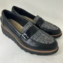 Clarks Black and Gray Women's Loafers