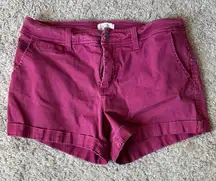 Market & Spruce Burgundy Jean Shorts / J35