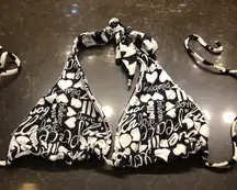 Billabong two double sided black bikini‎ top