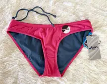 Asics Pink Gray Reversible Swim Bottom Drawstring US XL
