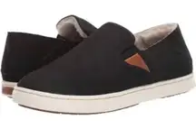 Olukai‎ Pehuea Heu black leather shoes with shearling lining size women’s 5