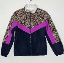 American Eagle Outfitters leopard Sherpa jacket size XS