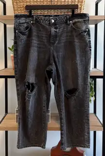 Express High-Rise 90's Ankle Boot Distressed Cropped Jeans, 16 Short