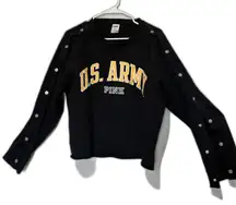 Y2K PINK VICTORIA'S SECRET WITH 5TH & OCEAN U.S. ARMY PINK Sweatshirt Cropped