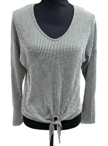 Anthropologie Caution To The Wind Top‎ Womens Large Green White Casual Blouse