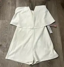 Sunset +Spring Strapless Popover Romper in white