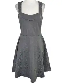 New Vanity Room Herringbone Cut Out Back Sweetheart Fit & Flare Dress