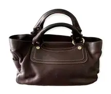 CELINE Boogie Leather Tote Bag, Brown