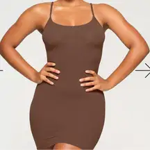 SKIMS Fits Everybody Slip Dress In Cocoa small