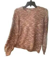 Nine West Rose Color Long Sleeve knit Sweater. Size Large