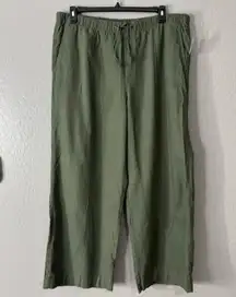 Gap Womens Pull On Wide Leg Pant, Green, XL, 744898