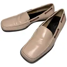 Gucci Women’s Size 6.5 Tan Leather Slip On Moccasins Driving Loafers 1016143