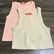 Current San Francisco Seamless Tanks Crop Cropped Bundle Ribbed Textured S/M