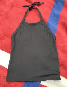 ribbed black halter top - ties at the back of the neck Women’s size small S