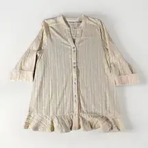 Soft Surroundings Women Pippa‎ Knit Tunic Top Size P M Beige Lightweight Beachy