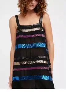 Intimately by Free People Heartbreak Hotel Striped Slip Dress Black Women's S
