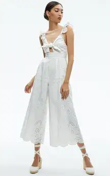 ALICE+OLIVIA ROSINA TIE FRONT CUTOUT JUMPSUIT, Size 10, $550