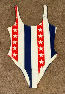Women’s Patriotic High Leg One Piece Swimsuit
