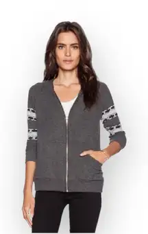 Lauren Moshi ☀︎︎ Wit 5 Chain Gold Foil Fitted Zip Hoodie ☀︎︎ Vintage Black ☀︎︎ M