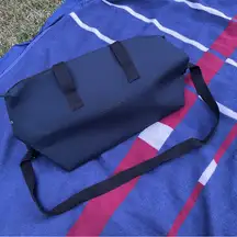 Montblanc Parfum Navy Duffle Weekender Travel Bag Large Adjustable Strap NWT