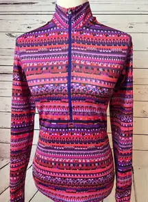 Nike Pro half zip pullover shirt Small Dri-Fit Running‎ Geometric Jacket Fleece