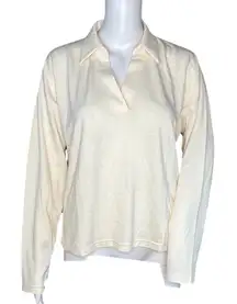 J.Crew Top Shirt Cream Womens Medium Collared‎ Updated Basic Neutral Minimalist