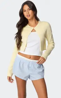 NWT Edikted Jayne Split Front Knit Cardigan Yellow