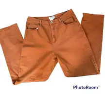 Coldwater Creek orange cooper rust stretch cotton high rise waisted jeans 16
