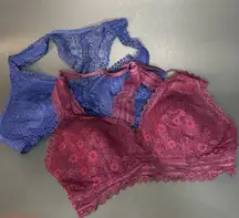 Lot Of Two Victoria’s Secret Padded Racerback Lace Bralettes  Racerback Sz Small