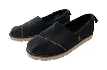 BOBS Skechers Chill Flex Black Slip On Shoes Memory Foam Insoles Canvas Size 7